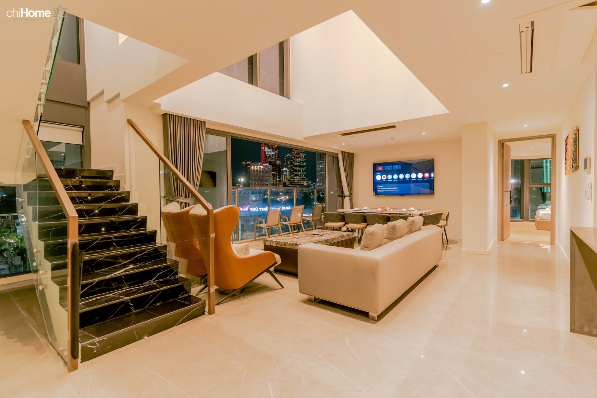 Luxury 2 level duplex with direct river view for rent at The Opera The Metropole