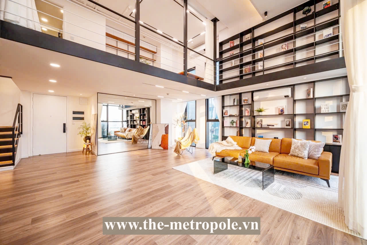 Loft Penthouse for rent in The Metropole Thu Thiem with luxury furniture