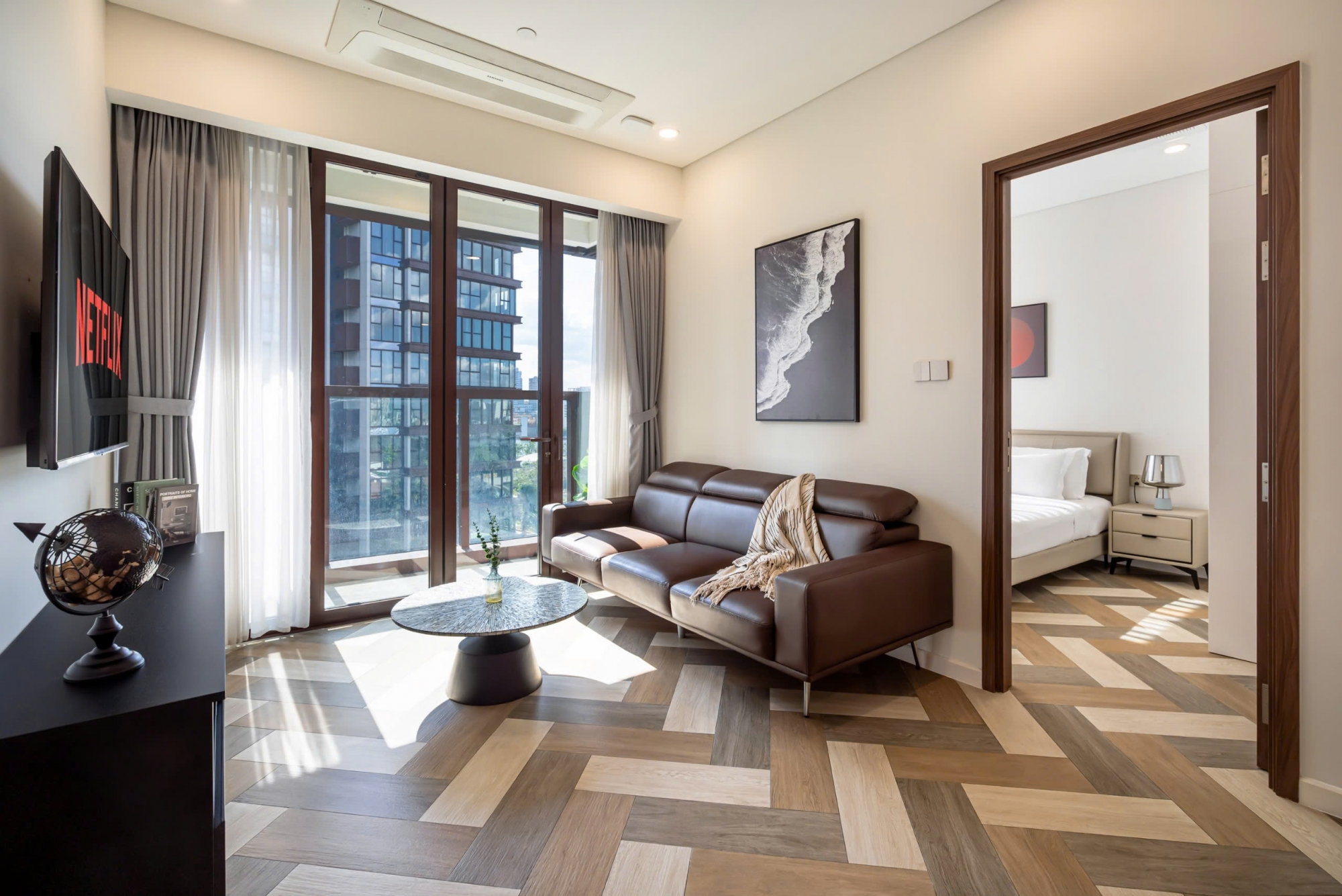 Bán căn hộ The Metropole Thủ Thiêm – Galleria, 1 phòng ngủ, full nội thất cao cấp, view sông & cầu Ba Son