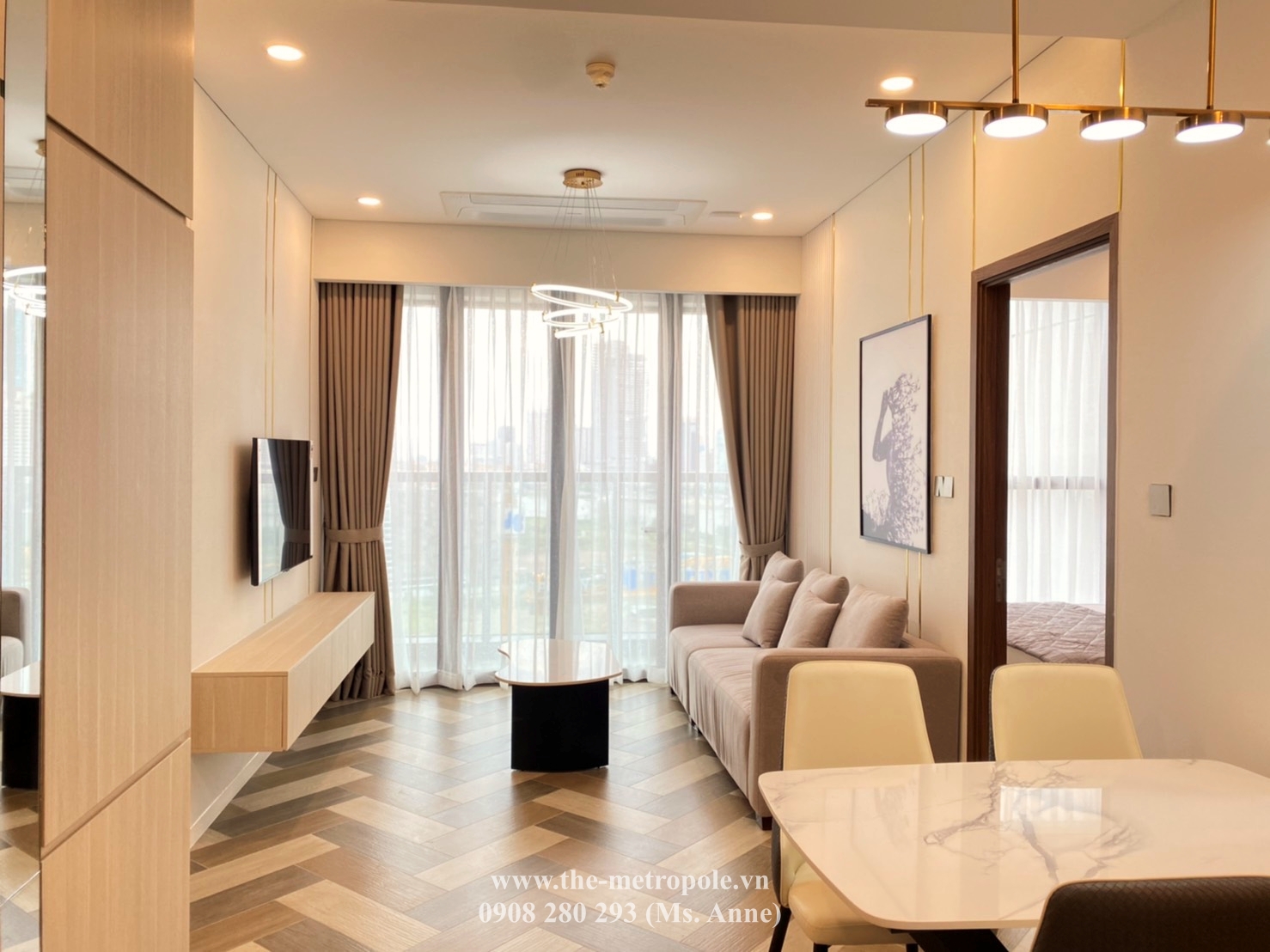 A low rental 1 bedroom apartment in The Metropole Thu Thiem for rent