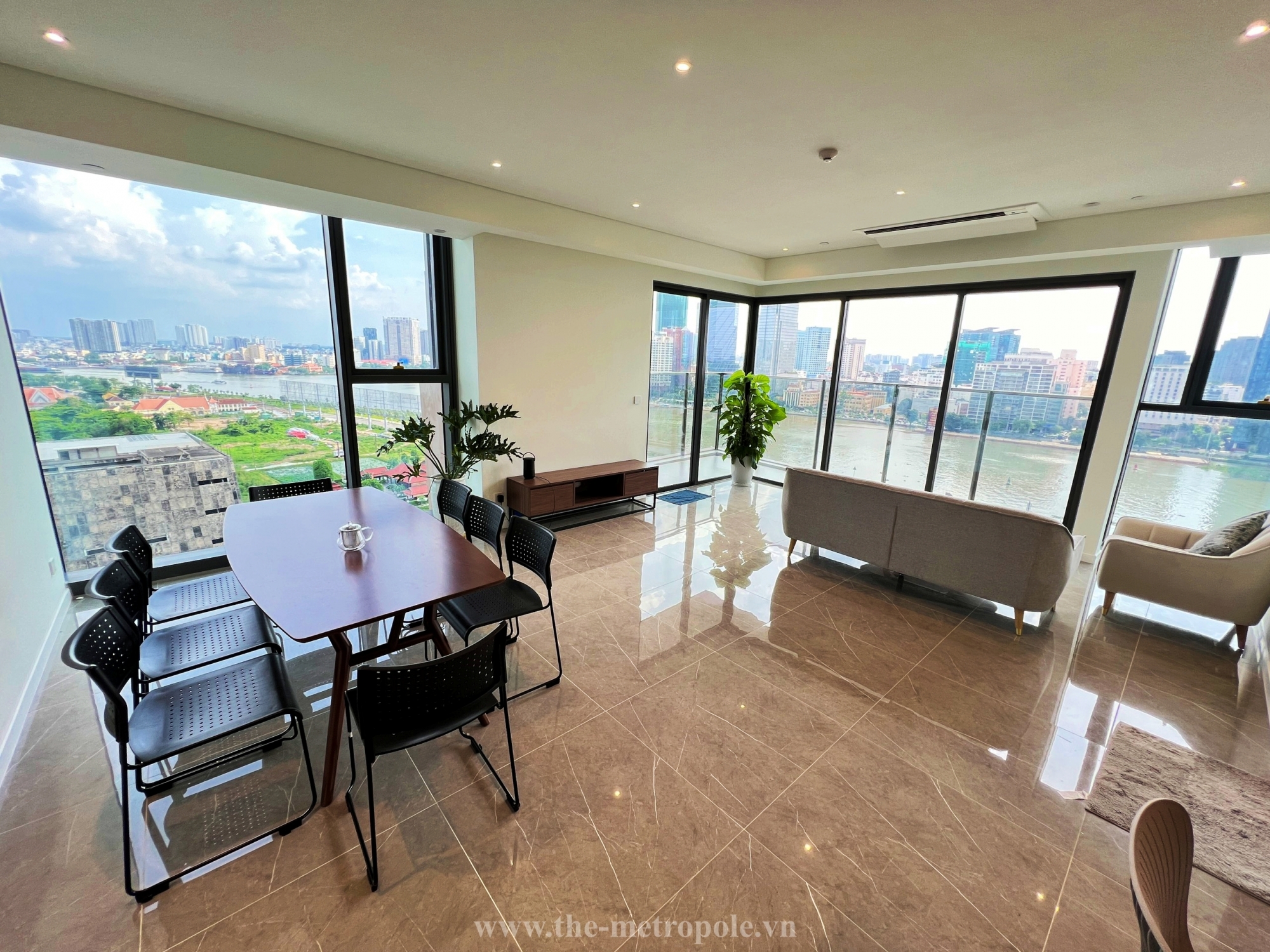 Fully-furnished 4 bedroom apartment for rent in The Opera Residence with river view